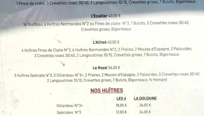 Alfred Sinvite A Barnabe Menu - Boulazac Isle Manoire