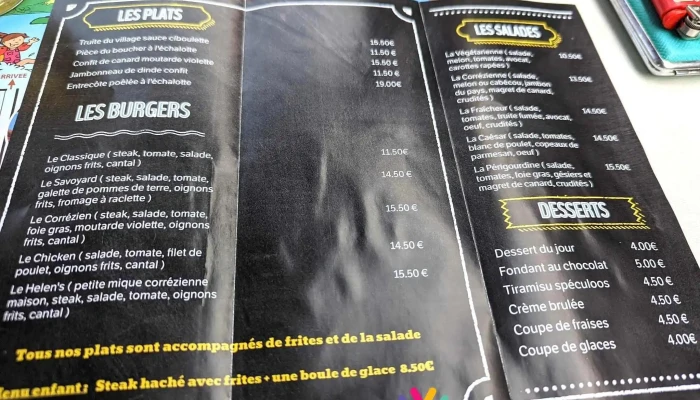 Au Cha Lheureux Menu - Beynat