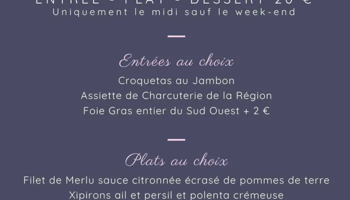 Bakera -  Menu - Bayonne