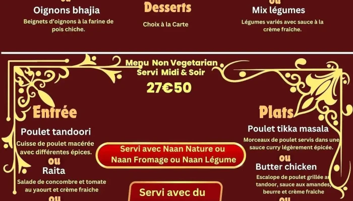 Jardin De Kashmir -  Menu - Bergerac