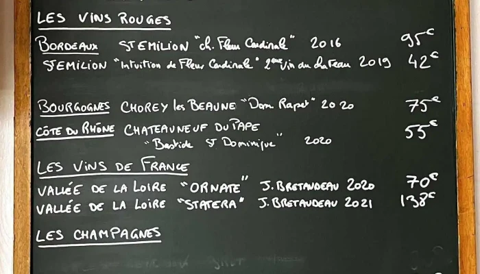 La Cabane Du Fier -  Menu - Ars-en-ré