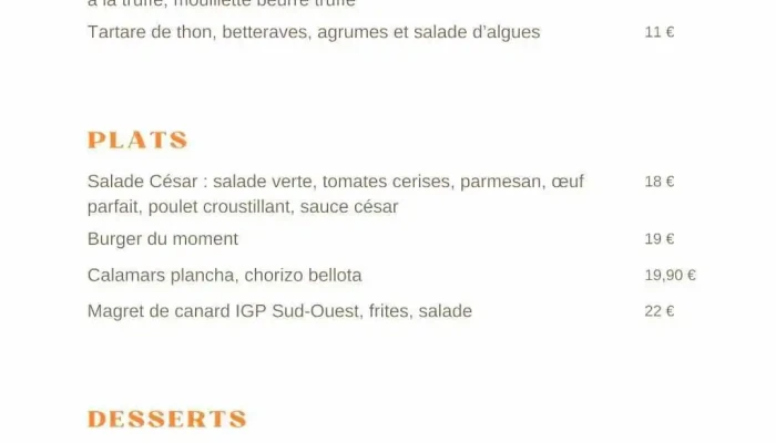 La Cantine -    Brasserie De Midi   Cuisine Du Marche Menu - Beychac-et-caillau