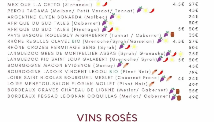 La Vinoteka -  Menu - Bayonne