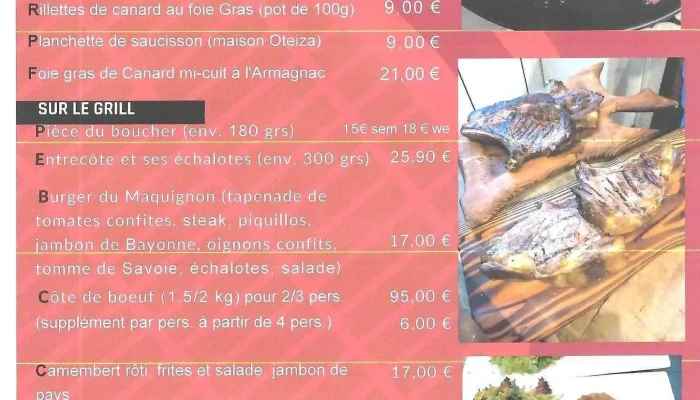 Le Maquignon -  Menu - Bazas