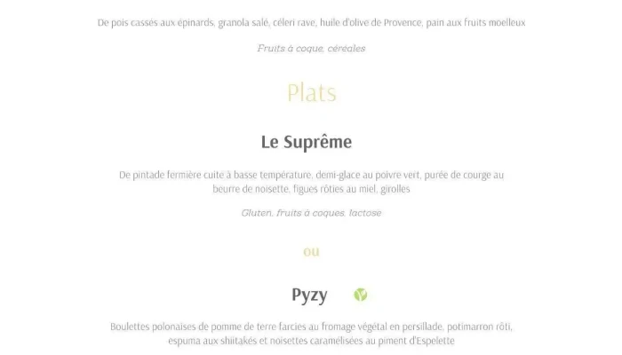 Le Moulin De La Noree Menu - Biard
