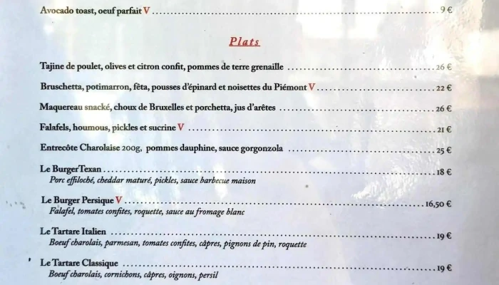 Le Trait Dunion Menu - Poitiers