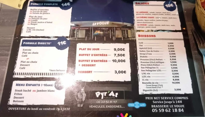 Le Vogue -  Menu - Lons