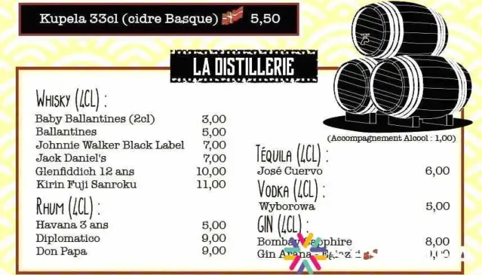Les Tontons Flingueurs -  Menu - Bayonne