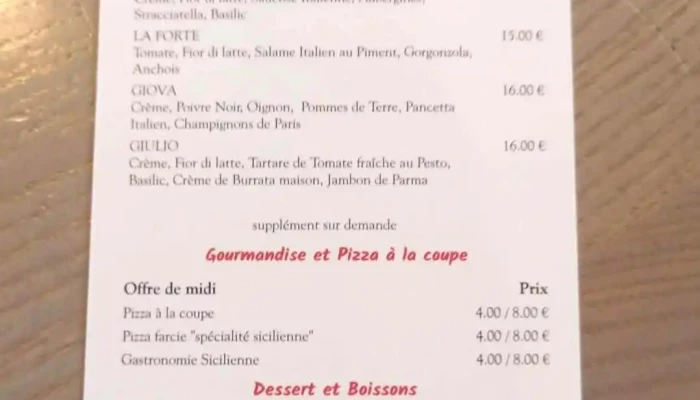 Pizzeria Marghe -  Ritals Menu - Bergerac