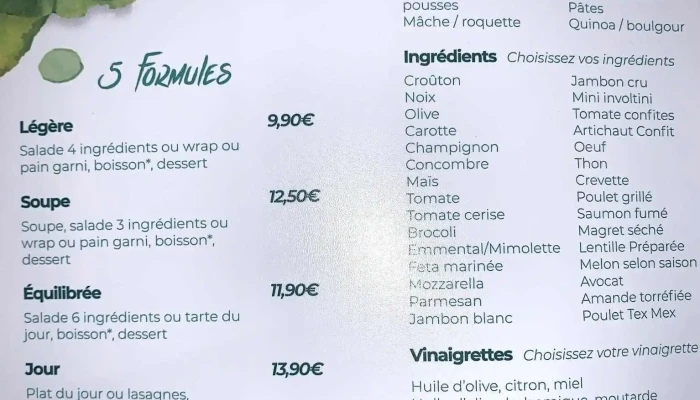 Restaurant Au Phil Des Saisons -  Menu - Périgueux
