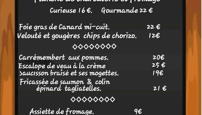 Restaurant Les Epicurieux -  Menu - Argentat-sur-dordogne
